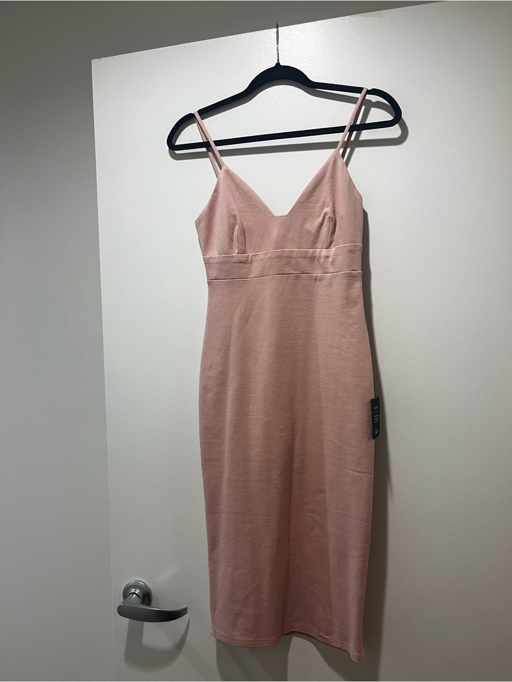 Lulu's Blush Pink Spaghetti-Strap Midi Dress